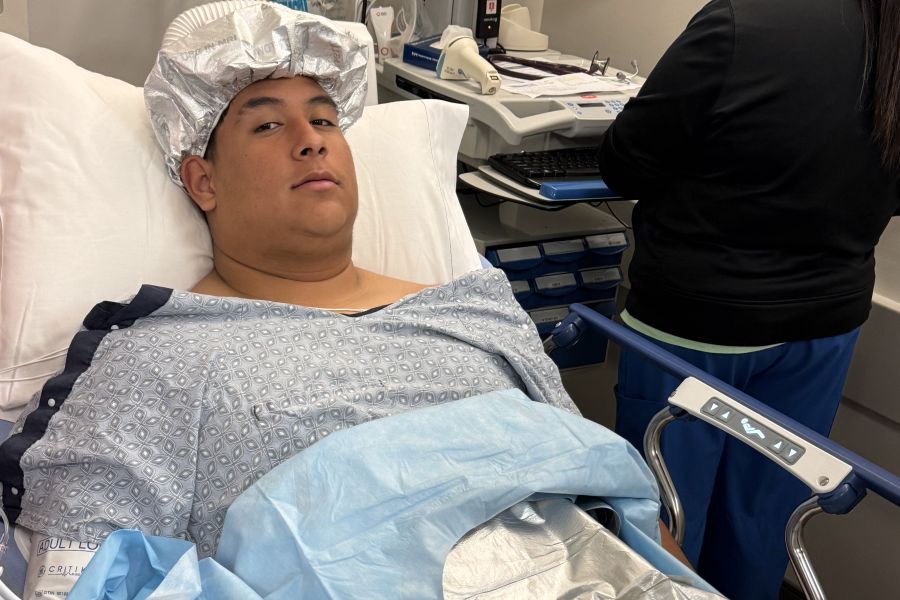 Ethan going into surgery